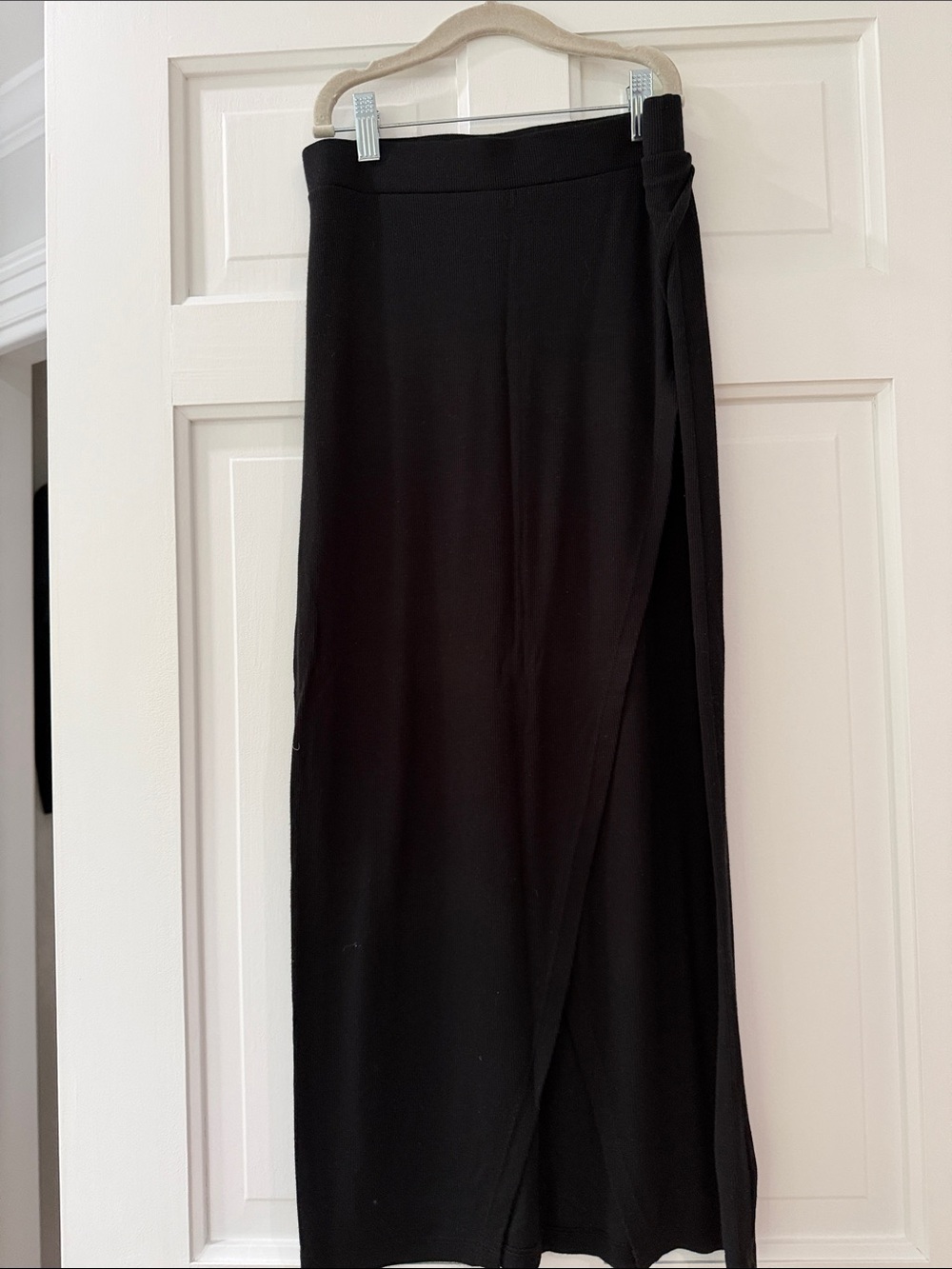 LAmade Black Wrap-Front Maxi Skirt